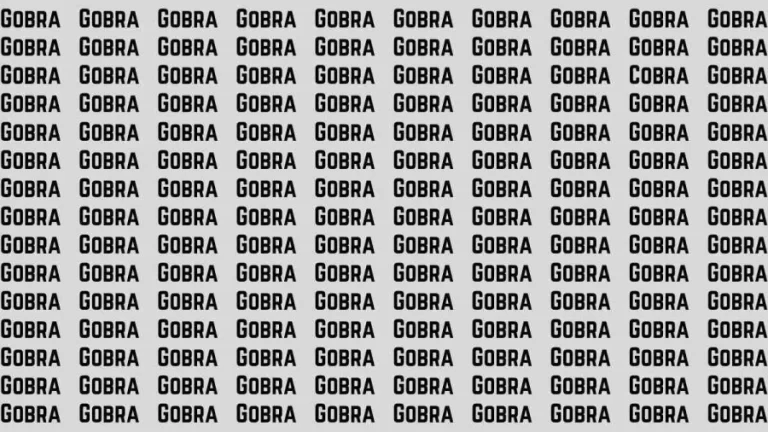 Brain Test: If you have Eagle Eyes Find the Word Cobra in 12 Secs