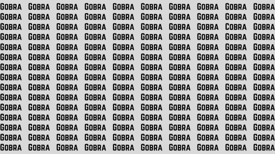 Brain Test: If you have Eagle Eyes Find the Word Cobra in 12 Secs