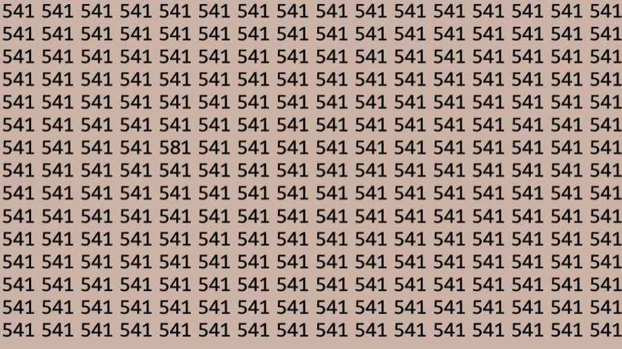 Optical Illusion Brain Test: If you have Hawk Eyes find the Number 581 among 541 in 12 Secs