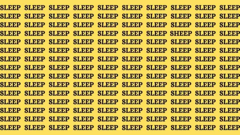 Observation Brain Test: If you have Sharp Eyes Find the Word Sheep among Sleep in 20 Secs