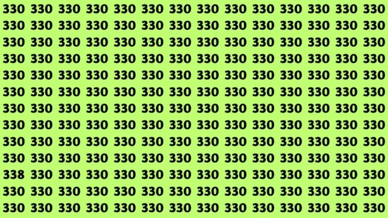 Observation Brain Test: If you have Hawk Eyes Find the Number 338 among 330 in 15 Secs