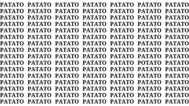 Brain Test: If you have Eagle Eyes Find the Word Potato in 15 Secs