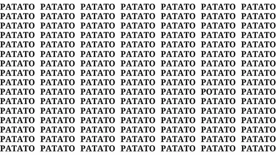 Brain Test: If you have Eagle Eyes Find the Word Potato in 15 Secs
