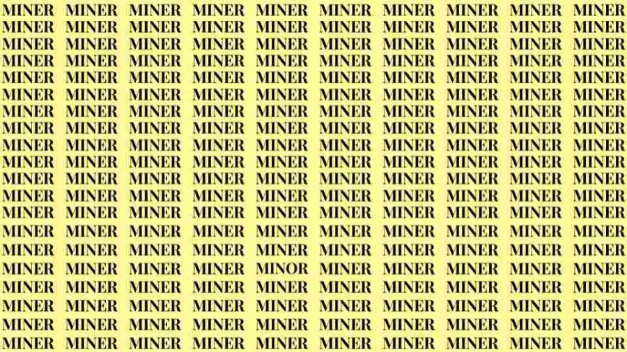 Observation Skill Test: If you have Eagle Eyes find the word Minor among Miner in 15 Secs