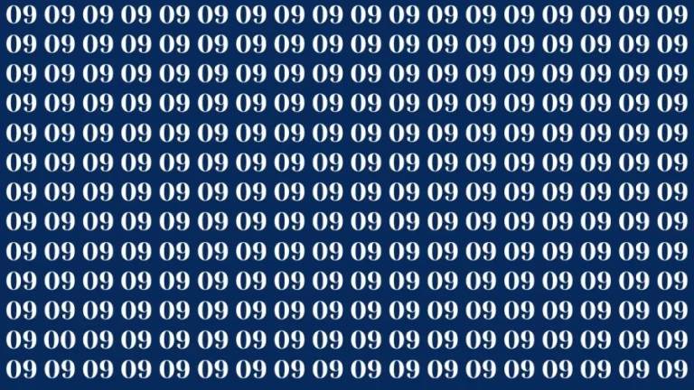 Observation Brain Test: If you have Sharp Eyes Find the Number 00 among 09 in 20 Secs