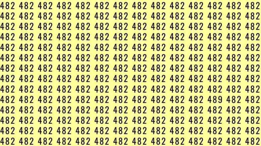 Optical Illusion Skill Test: If you have eagle eyes find 489 among 482 in 5 Seconds?