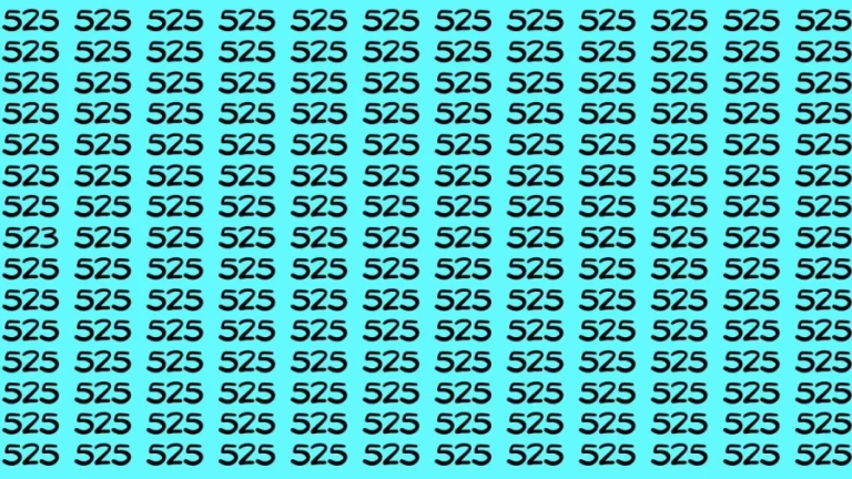 Observation Brain Test: If you have Sharp Eyes Find the Number 523 among 525 in 20 Secs