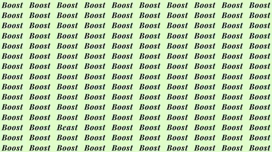 Optical Illusion Brain Test: If you have Eagle Eyes find the word Beast among Boost in 5 Secs