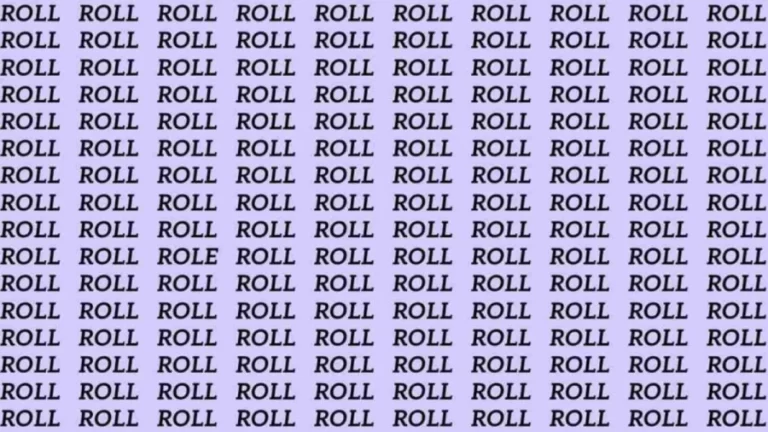 Observation Skill Test: If you have Eagle Eyes find the word Role among Roll in 8 Secs