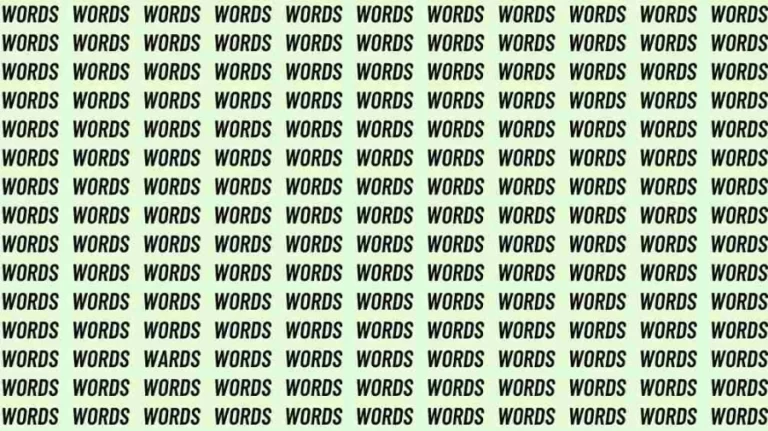 Observation Skill Test: If you have Eagle Eyes find the Word Wards among Words in 10 Secs