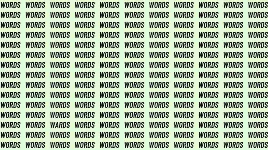 Observation Skill Test: If you have Eagle Eyes find the Word Wards among Words in 10 Secs