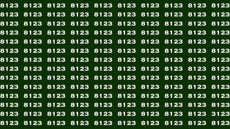 Observation Brain Test: If you have Hawk Eyes Find the Number 3123 among 8123 in 15 Secs