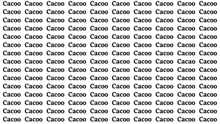 Brain Test: If you have Hawk Eyes Find the Word Cacao in 15 Secs