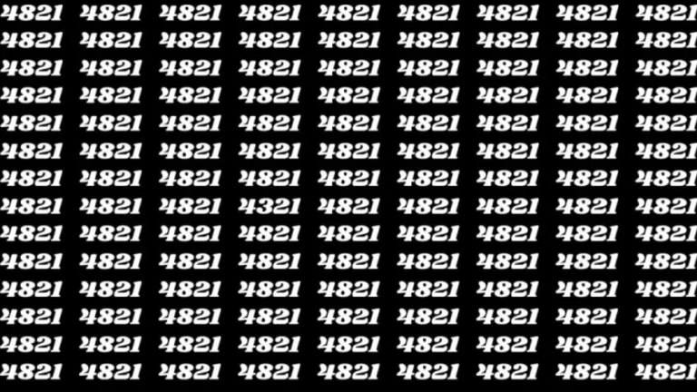 Observation Brain Test: If you have Keen Eyes Find the Number 4321 among 4821 in 12 Secs