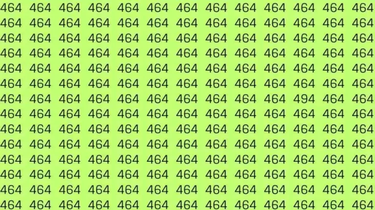 Optical Illusion: If you have sharp eyes find 494 among 464 in 10 Seconds?