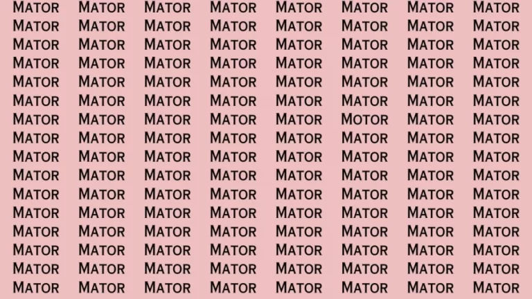 Observation Brain Test: If you have Eagle Eyes Find the Word Motor in 18 Secs