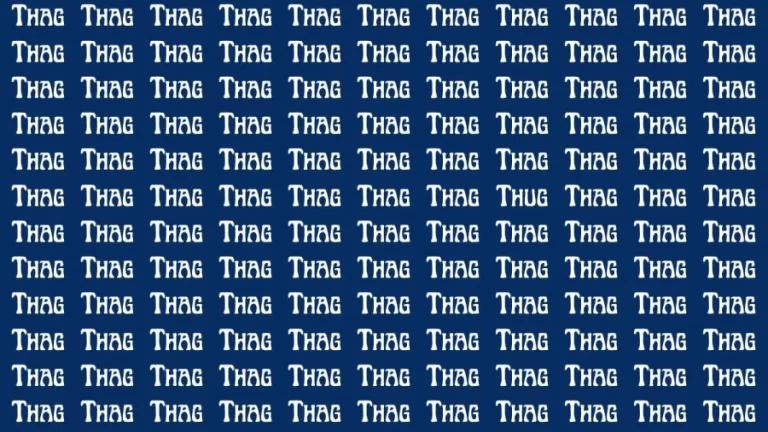 Observation Brain Test: If you have Eagle Eyes Find the Word Thug in 15 Secs