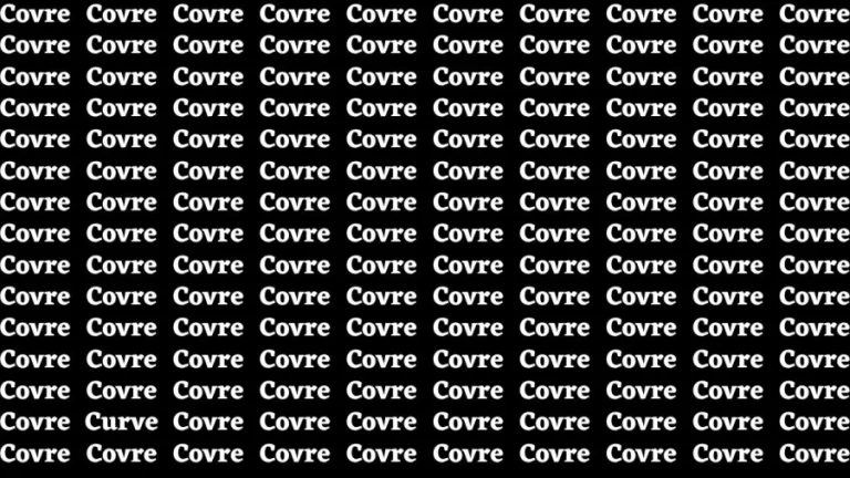 Brain Test: If you have Hawk Eyes Find the Word Curve in 15 Secs