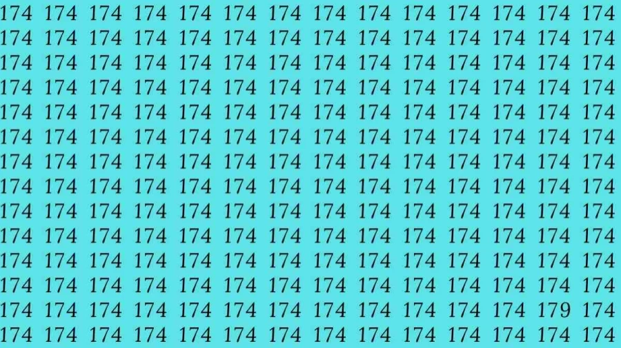 Optical Illusion: If you have eagle eyes find 179 among 174 in 8 Seconds?