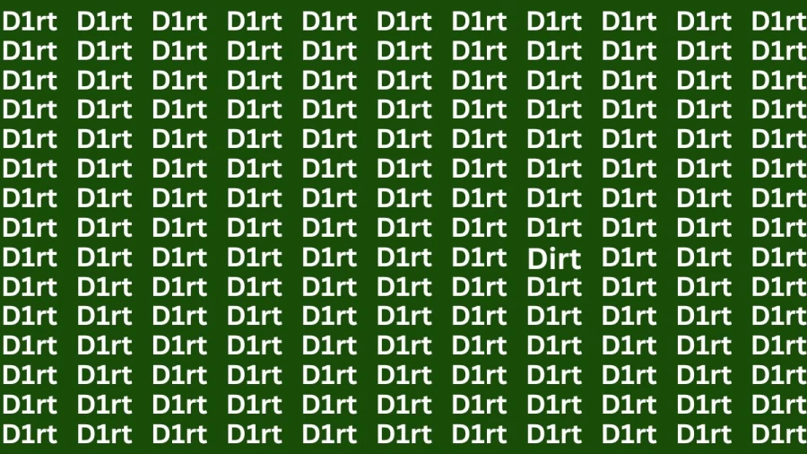 Brain Test: If you have Sharp Eyes Find the Word Dirt in 15 Secs