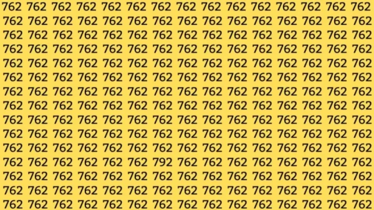 Optical Illusion: If you have Sharp Eyes find the Number 792 among 762 in 8 Seconds