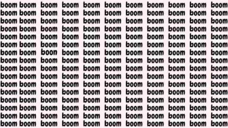 Observation Skill Test: If you have Eagle Eyes find the word Boon among Boom in 10 Secs