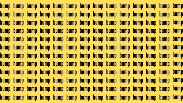 Brain Test: If you have Hawk Eyes Find the Word Hump among Bump in 18 Secs