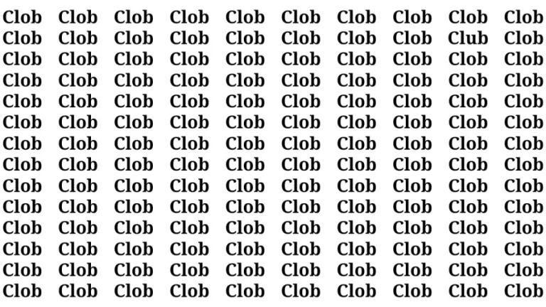 Brain Teaser: If you have Eagle Eyes Find the Word Club in 15 Secs