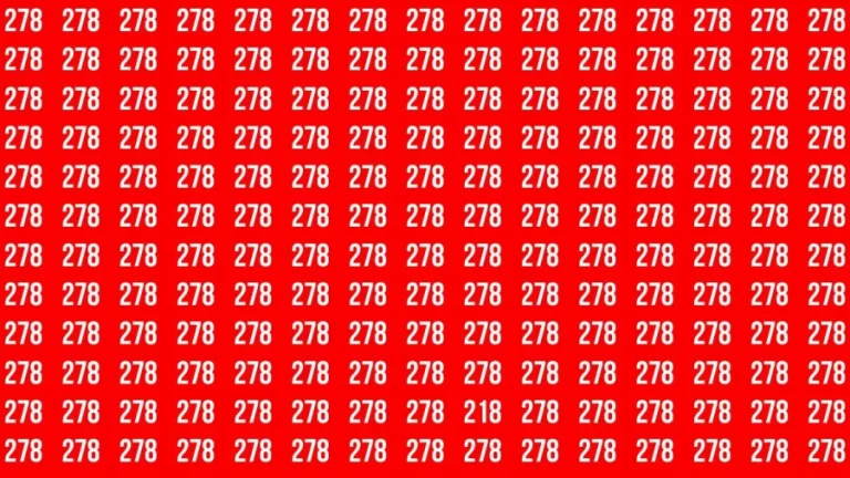 Observation Brain Test: If you have Keen Eyes Find the Number 218 among 278 in 15 Secs