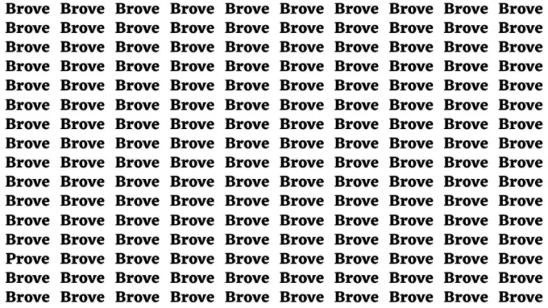 Brain Test: If you have Eagle Eyes Find the Word Prove among Brove in 13 Secs