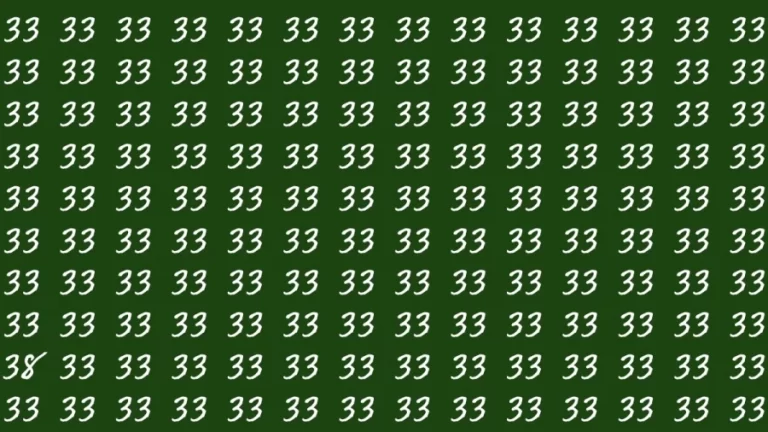 Observation Brain Test: If you have Eagle Eyes Find the Number 38 among 33 in 12 Secs