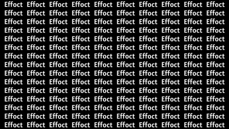 Observation Brain Test: If you have Eagle Eyes Find the Word Effect in 12 Secs