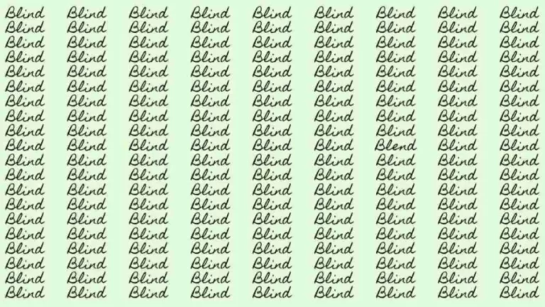 Optical Illusion: If you have Eagle Eyes find the Word Blend among Blind in 10 Secs