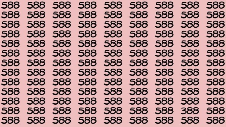 Observation Brain Test: If you have Keen Eyes Find the Number 388 among 588 in 15 Secs