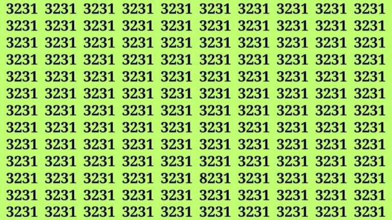 Observation Brain Test: If you have Keen Eyes Find the Number 8231 among 3231 in 15 Secs