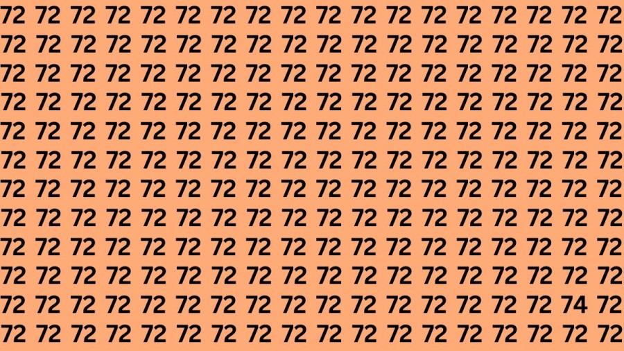 Observation Brain Test: If you have Eagle Eyes Find the Number 74 among 72 in 12 Secs