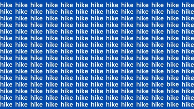 Brain Test: If you have Sharp Eyes Find the Word Bike among Hike in 20 Secs