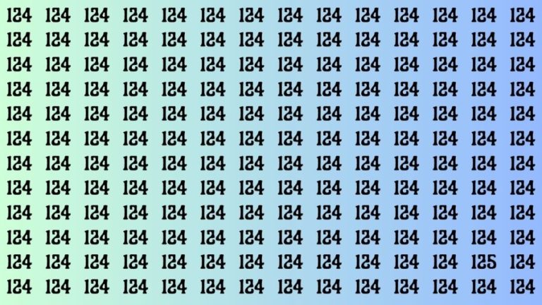 Brain Test: If you have Eagle Eyes Find the Number 125 among 124 in 15 Secs