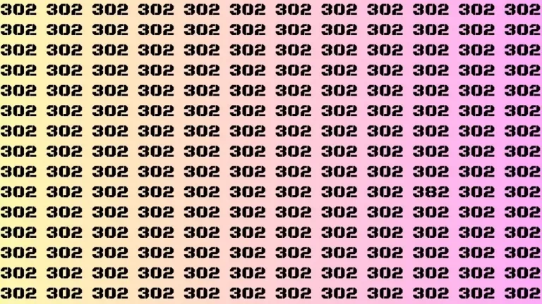 Observation Brain Test: If you have Eagle Eyes Find the Number 382 among 302 in 12 Secs