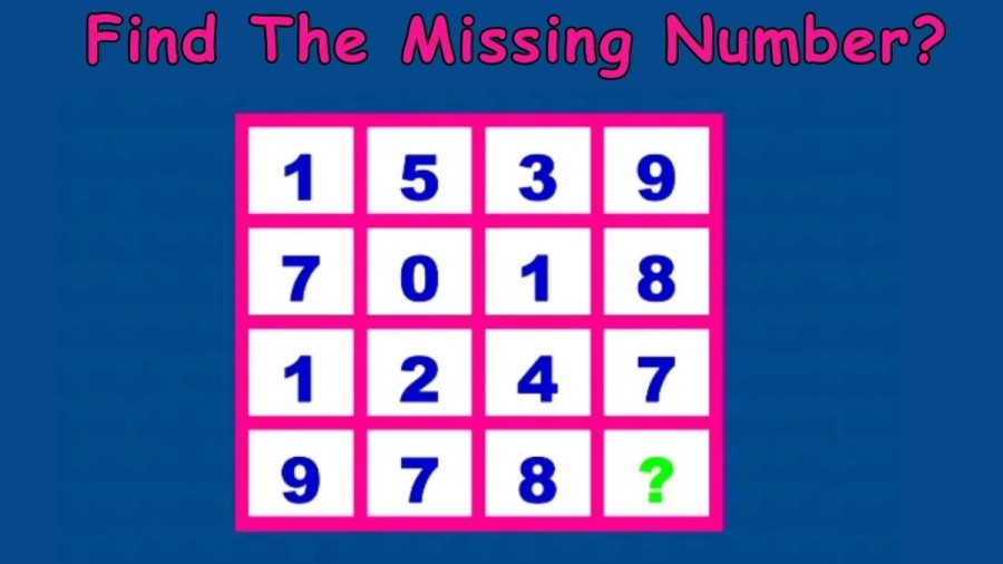 Brain Teaser: Find The Missing Number? Maths Test