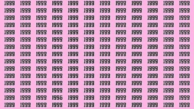 Brain Test: If you have Eagle Eyes Find the Number 1996 among 1999 in 15 Secs