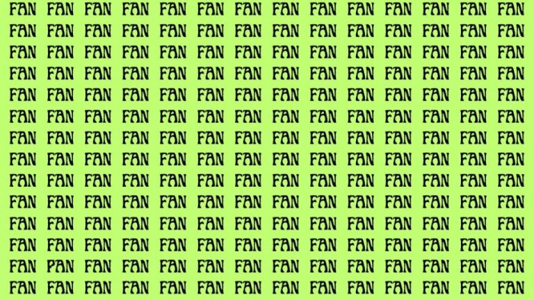 Brain Test: If you have Eagle Eyes Find the Word Pan among Fan in 15 Secs