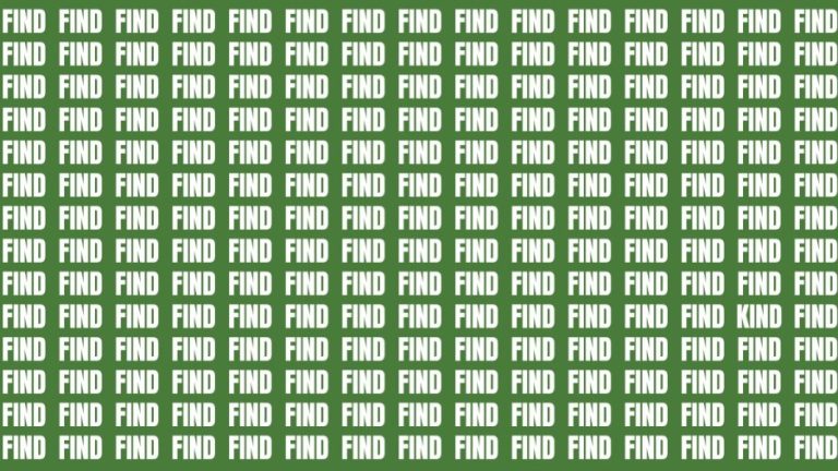 Observation Brain Test: If you have Hawk Eyes Find the Word Kind among Find in 15 Secs