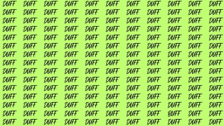 Brain Test: If you have Eagle Eyes Find the Word Buff among Duff in 15 Secs