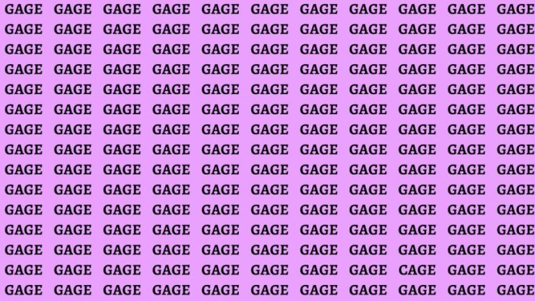 Observation Brain Test: If you have Eagle Eyes Find the Word Cage among Gage In 18 Secs