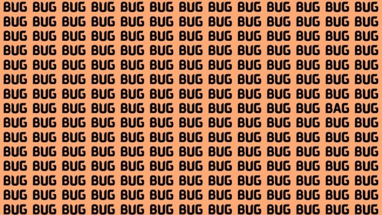 Brain Test: If you have Hawk Eyes Find the Word Bag among Bug in 15 Secs