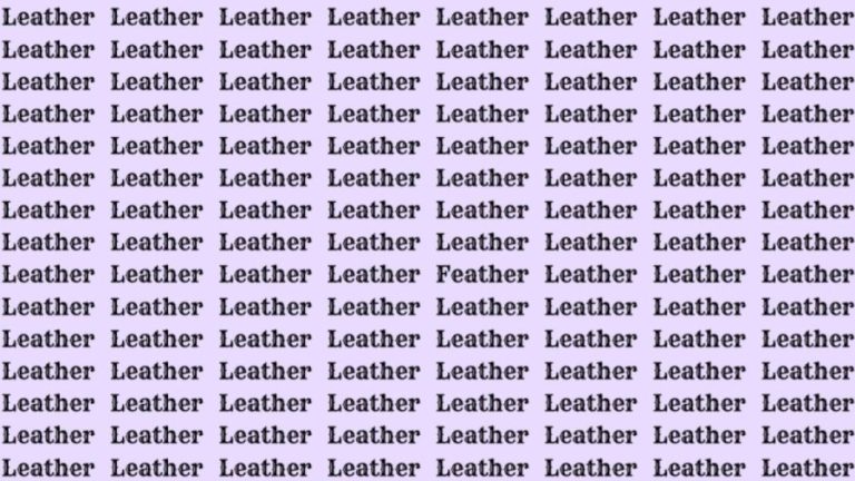 Observation Skill Test: If you have Eagle Eyes find the Word Feather among Leather in 20 Secs