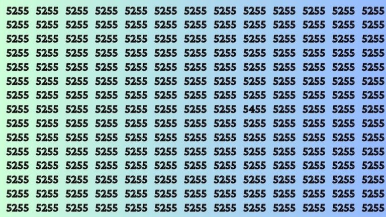 Observation Brain Test: If you have Sharp Eyes Find the Number 5455 among 5255 in 20 Secs