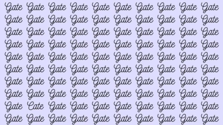 Observation Skill Test: If you have Sharp Eyes find the Word Cate among Gate in 20 Secs