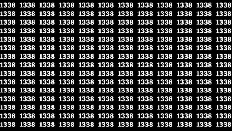 Observation Brain Test: If you have Sharp Eyes Find the Number 1333 among 1338 in 20 Secs